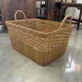 Panier de rangement 60 x 40 x 35 cm en fibre végétale tressée naturel avec anses style rustique