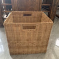 Panier de rangement 50 x 35 x 45 cm en osier naturel avec poignées ajourées