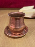 Tasse à café avec soucoupe 100 ml en cuivre brun style artisanal