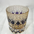 Verre à whisky 300 ml en verre transparent ambre violet à motif géométrique taillé