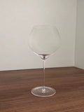Verre à vin 650 ml en verre transparent à pied forme ballon