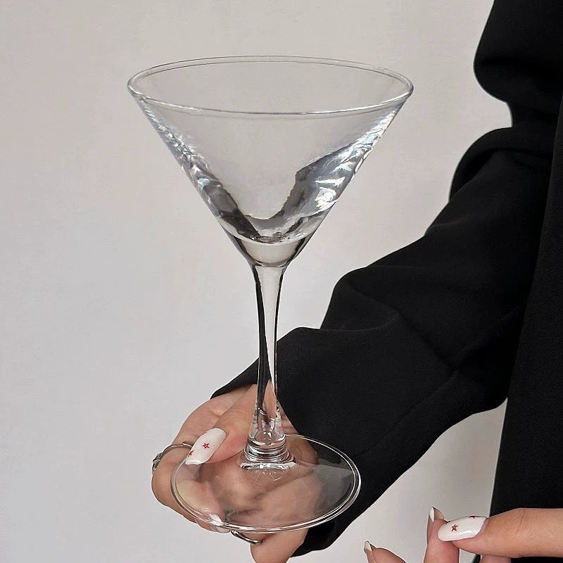Verre à cocktail 250 ml 18 cm transparent en verre à pied style martini
