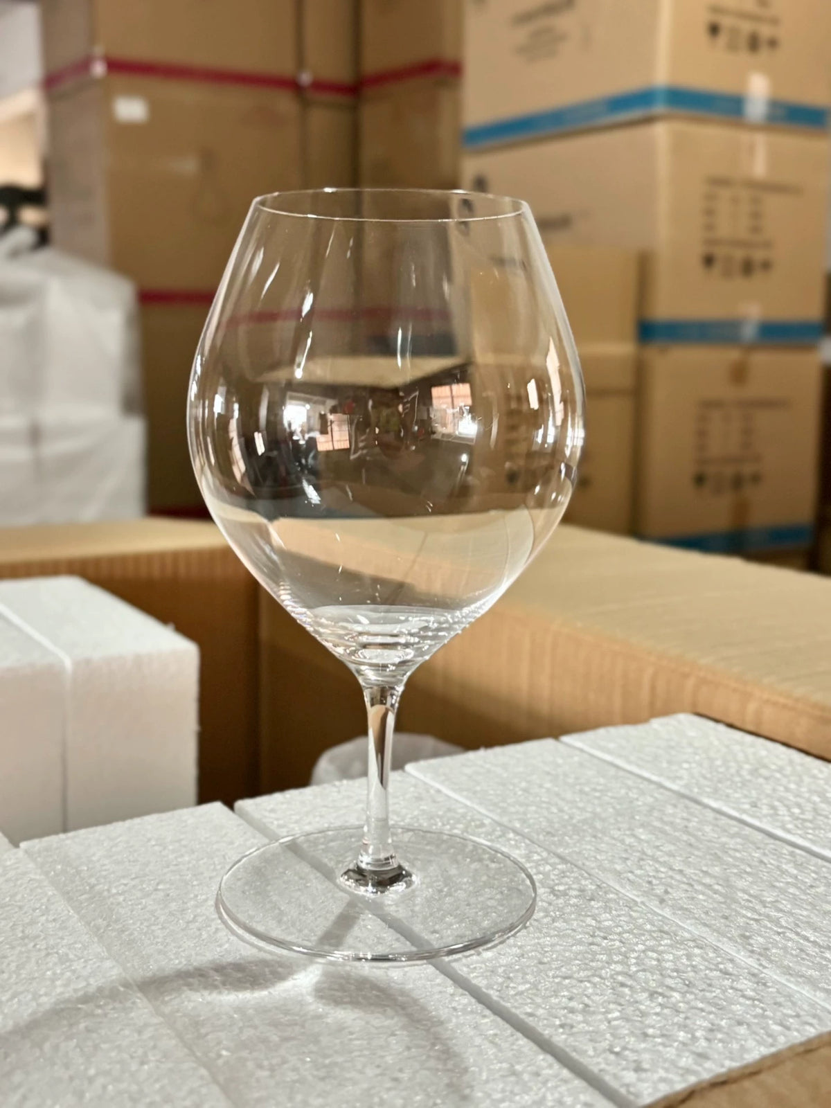 Verre à vin 550 ml 9 x 23 cm en verre transparent à pied pour dégustation